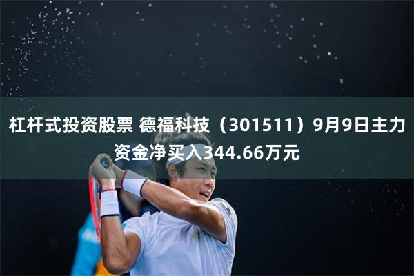 杠杆式投资股票 德福科技（301511）9月9日主力资金净买入344.66万元